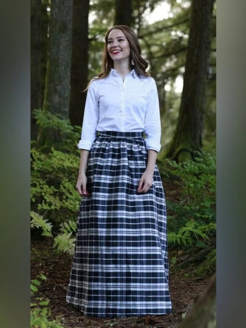 Shabby Apple Plaid Taffeta Maxi Skirt Size 8